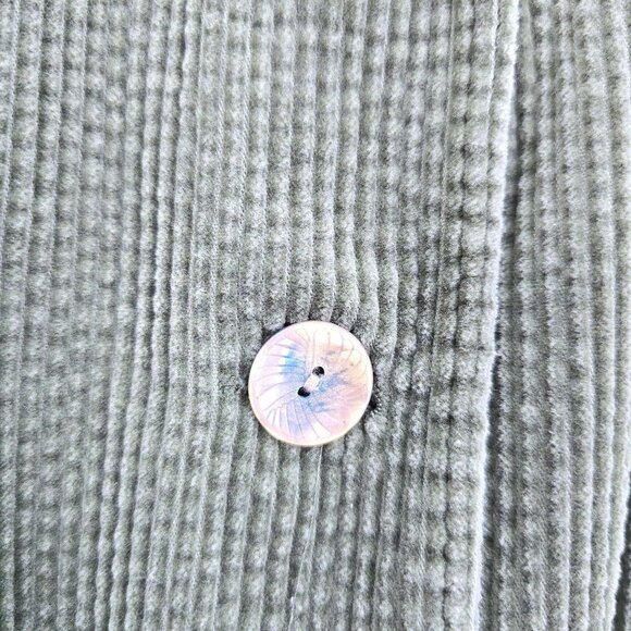 VTG Main Street Blues Olive Green Corduroy Shacket Core Button Front Chore Women - Picture 5 of 6